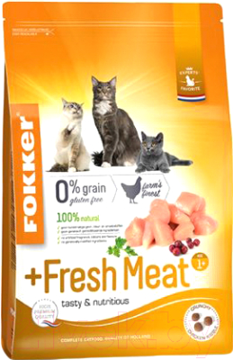Сухой корм для кошек Fokker +Fresh Meat / 4502 (2.5кг)
