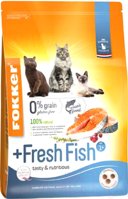 Сухой корм для кошек Fokker +Fresh Fish / 4607 (7кг)