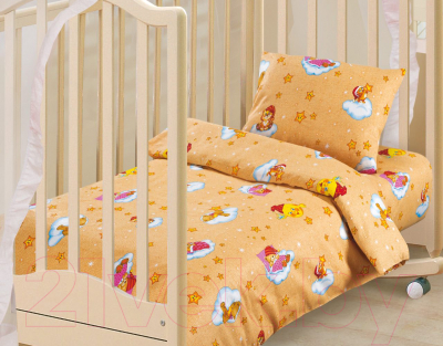 Комплект постельный для малышей АртПостель Облачко 130 (желтый)