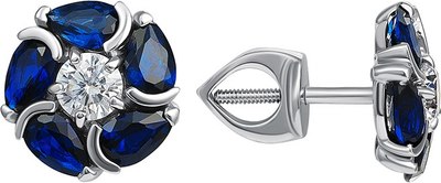 Серьги из белого золота Кристалл CN56100226773 (с фианитами) - 