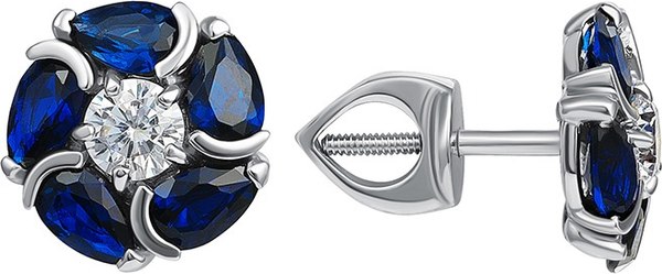 Серьги из белого золота Кристалл CN56100226773 (с фианитами)