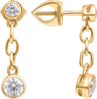 Серьги из розового золота Кристалл CP39100226773 (с фианитами) - 