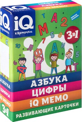 Развивающие карточки Dream Makers IQ-карточки. Азбука, Цифры, IQ Мемо / 2302C - 