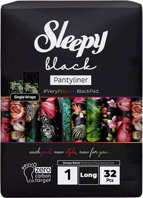 Прокладки ежедневные Sleepy Black Long (32шт) - 