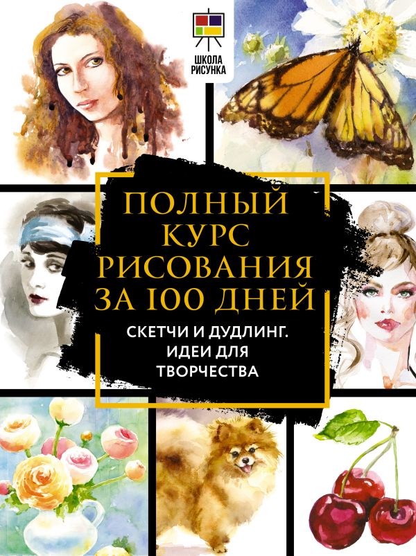 Книга АСТ Полный курс рисования за 100 дней. Скетчи и дудлинг (Льюис Д., твердая обложка)