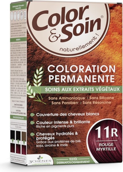 Крем-краска для волос Les 3 Chenes Color&Soin тон 11R чернично-красный
