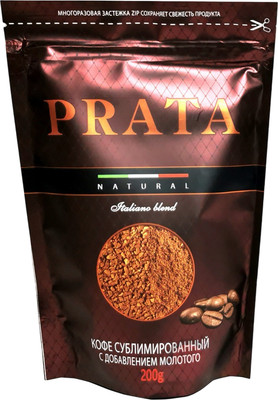 Кофе растворимый Prata ZIP в сублимированном с каскарой (200г) -