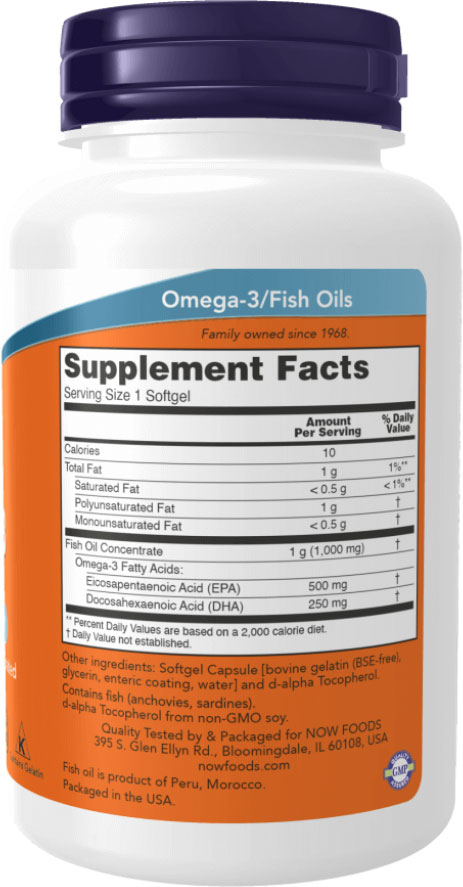 Жирные кислоты NOW Foods Omega-3 Ultra 75% (180капсул) — фото 2