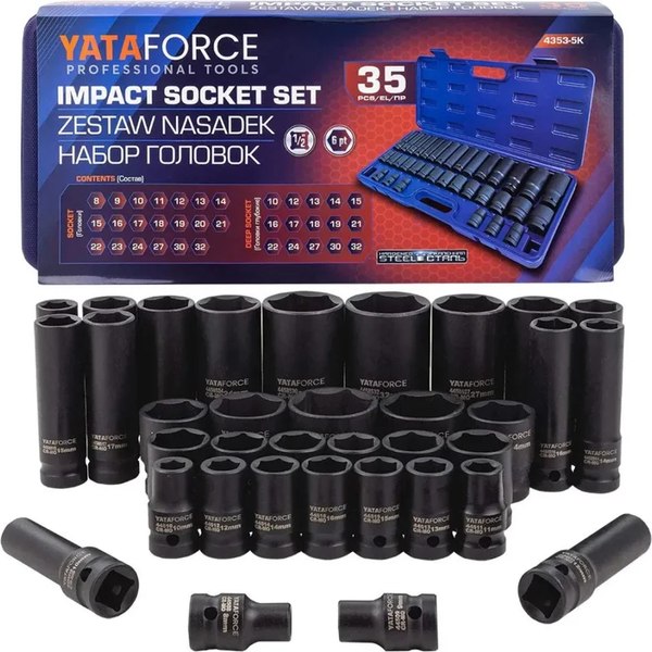 Набор головок слесарных Yataforce YF-4353-5K