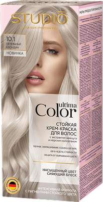 

Крем-краска для волос, Ultima Color тон 10.1 пепельный блондин