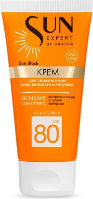 

Крем солнцезащитный, Sun Expert SPF 80 для защиты лица, зоны декольте и татуажа