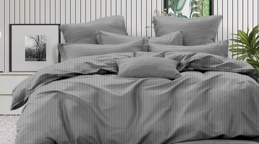 Комплект постельного белья PANDORA №1х1 17-1502 Серый (N) 1.5 (микрофибра-страйп)