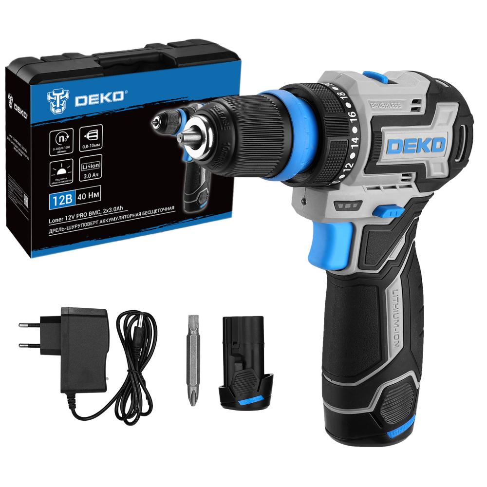 Аккумуляторная дрель-шуруповерт Deko Loner 12V PRO / 085-1122