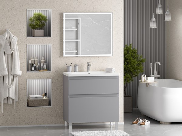 Купить Тумба с умывальником Misty Лаки 80 / П-Лак-01080-5012Я+RCW-140380WH в Барановичах
