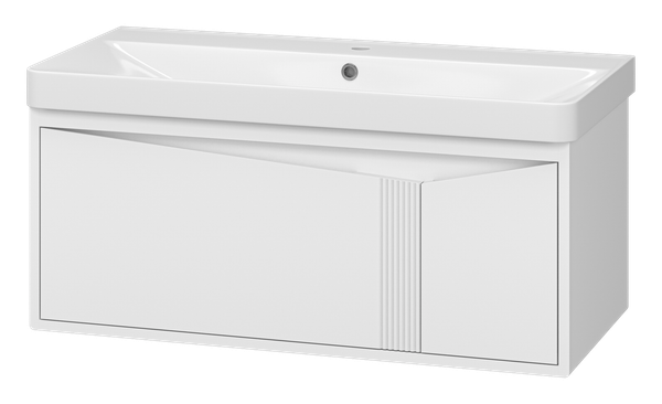 Купить Тумба с умывальником Brevita Cascade 100 / CAS-09100-011Я+RCW-1418100WH в Минске