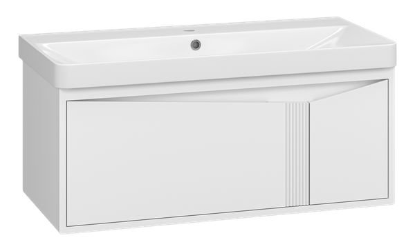 Купить Тумба с умывальником Brevita Cascade 100 / CAS-09100-011Я+RCW-1418100WH в Минске