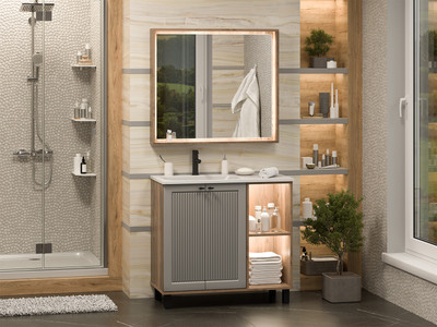 

Тумба с умывальником, Lumus 90 / LUM-06070-0842ЯL+ФР-00003411