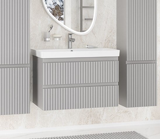 Тумба с умывальником Brevita Victory 80 / VIC-07080-0302Я+11080-KL