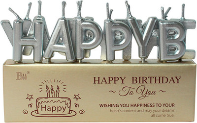 Набор свечей для торта S.G. Home Happy Birthday SG-CC-HB (серебристый) -