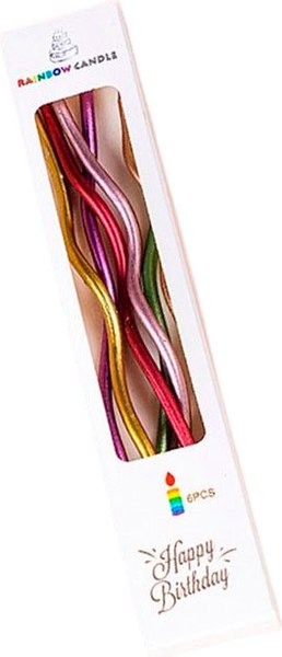 Набор свечей для торта S.G. Home Серпантин коктейльные SG-CC-6W (6шт, разноцветные)