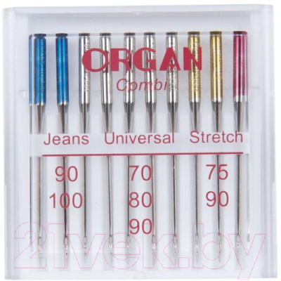 Набор игл для швейной машины Organ 10/Combi (универсальные)