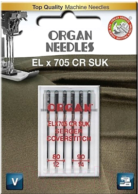 Набор игл для швейной машины Organ Elx705 SUK 6/80-90