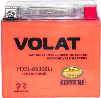 Мотоаккумулятор VOLAT YTX5L-BS iGEL R+ (5 А/ч)