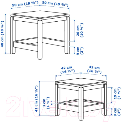 Комплект журнальных столиков Ikea Хавста 504.042.87