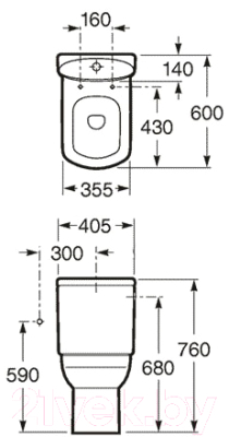 Купить Унитаз напольный Roca Dama Senso Compacto 734151B000 + 7342518000 + ZRU9000040  