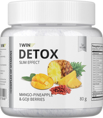 Комплексная пищевая добавка 1WIN Detox Slim Effect с ягодами годжи (80г, манго/ананас) - 