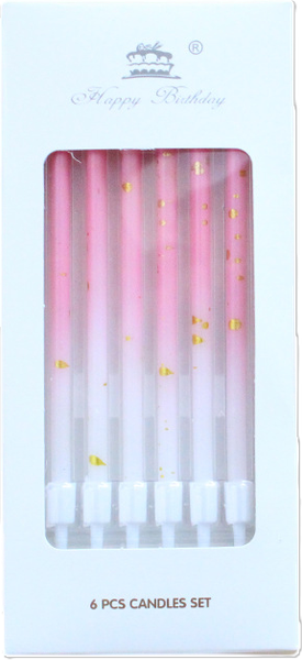 Набор свечей для торта S.G. Home Коктейльные SG-CC-6PB (6шт, розовый)