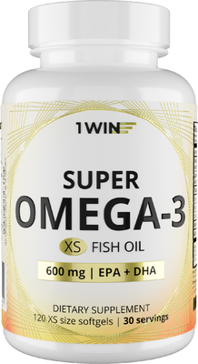 Жирные кислоты 1WIN Omega-3-30% (120 капсул) - 
