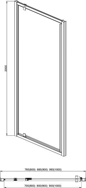 Купить Душевая дверь Aquatek 90x200 / AQ ARI PI 09020GM в Жодино