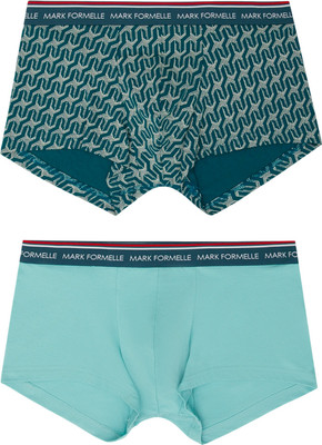 Комплект мужских трусов Mark Formelle 411215-2 (р.98-108, пыльная бирюза/геометрия на атлантике) - 