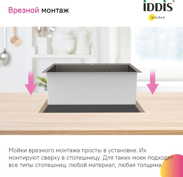 Купить Мойка кухонная IDDIS Haze HAZ59GMi77 в Гродно