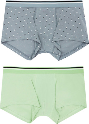 Комплект мужских трусов Mark Formelle 411188-2 (р.86-96, зеленая дымка/орнамент на сизом) -