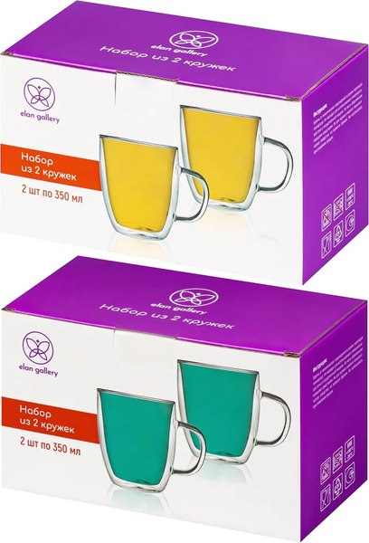Набор кружек Elan Gallery Crystal glass / 360163-2