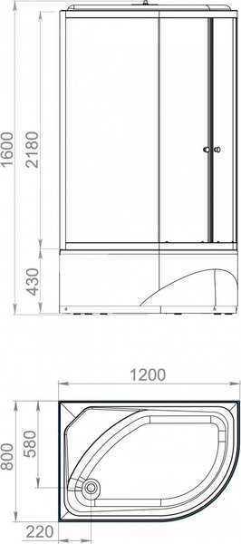 Купить Душевая кабина Domani-Spa Delight Slim 128 High L / DS01DS128LHWM00 в Гомеле