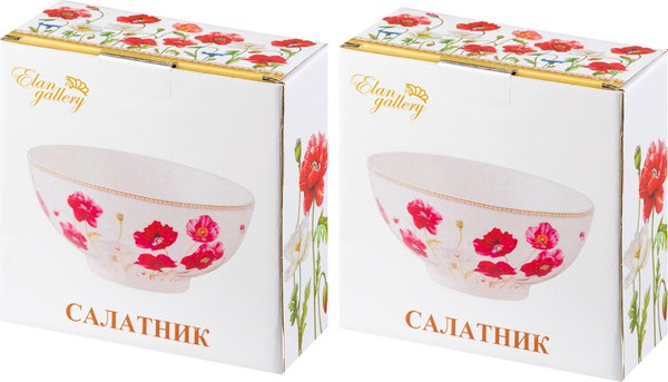 Набор салатников Elan Gallery New Bone China Маки / 420318_2 (2шт)