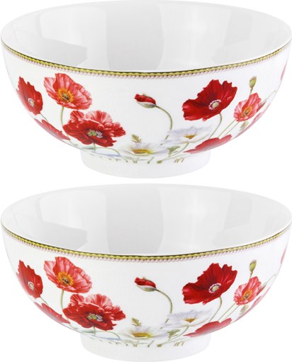Набор салатников Elan Gallery New Bone China Маки / 420318_2 (2шт)