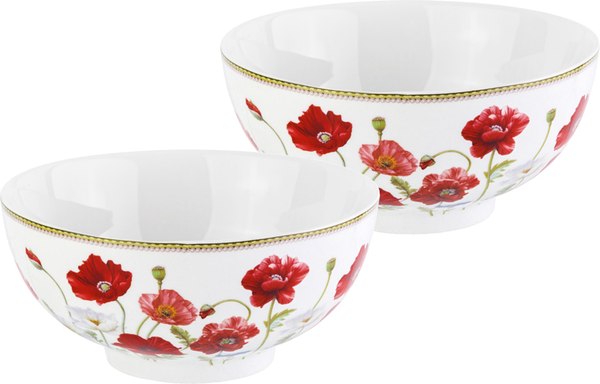 Набор салатников Elan Gallery New Bone China Маки / 420318_2 (2шт)