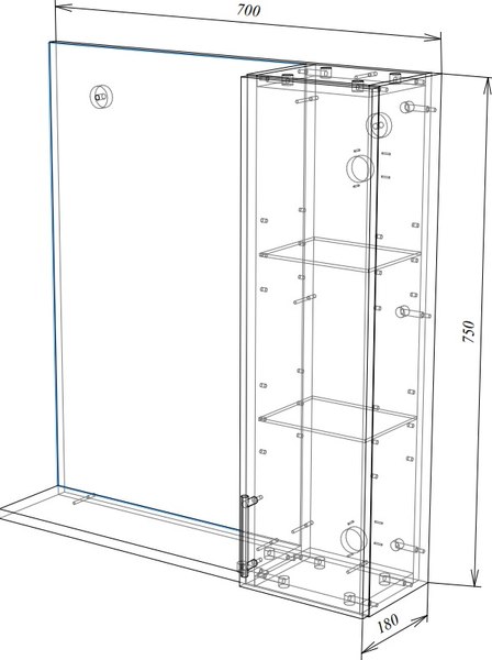 Купить Шкаф с зеркалом для ванной Garda KELN3_700R / 03.3.700 R в Жодино