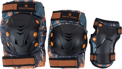 Комплект защиты Tech Team Safe fit adult 1.0 / NN013959 (S, черный/оранжевый) - 