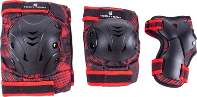 Комплект защиты Tech Team Safe fit adult 1.0 / NN012044 (M, черный/красный) - 
