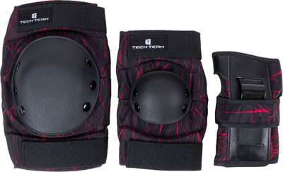 Комплект защиты Tech Team Safe fit adult 4.0 / NN013990 (L, черный/красный) - 