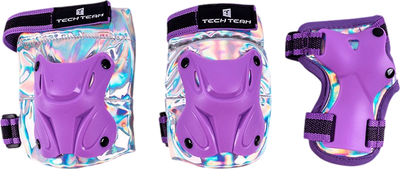 Комплект защиты Tech Team Safe Fit Kids 2.0 / NN011973 (M, фиолетовый) - 