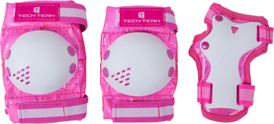 Комплект защиты Tech Team Safe Fit Kids 4.0 / NN013877 (S, розовый) - 