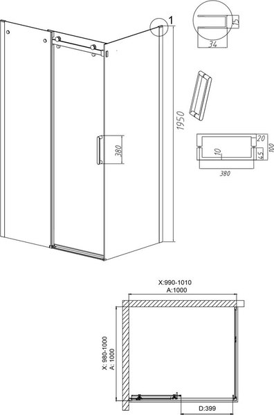 Купить Душевой уголок Grossman Classic 100x100x195 / 120.K33.04.1010.21.00 в Молодечно