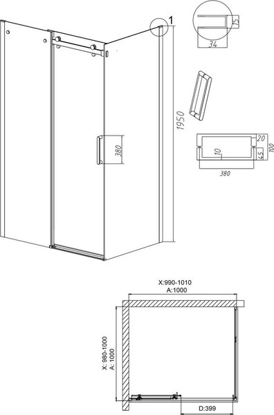 Купить Душевой уголок Grossman Classic 100x100x195 / 120.K33.04.1010.21.10 в Молодечно