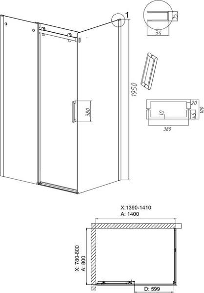 Купить Душевой уголок Grossman Classic 140x80x195 / 120.K33.04.1480.32.00 в Молодечно